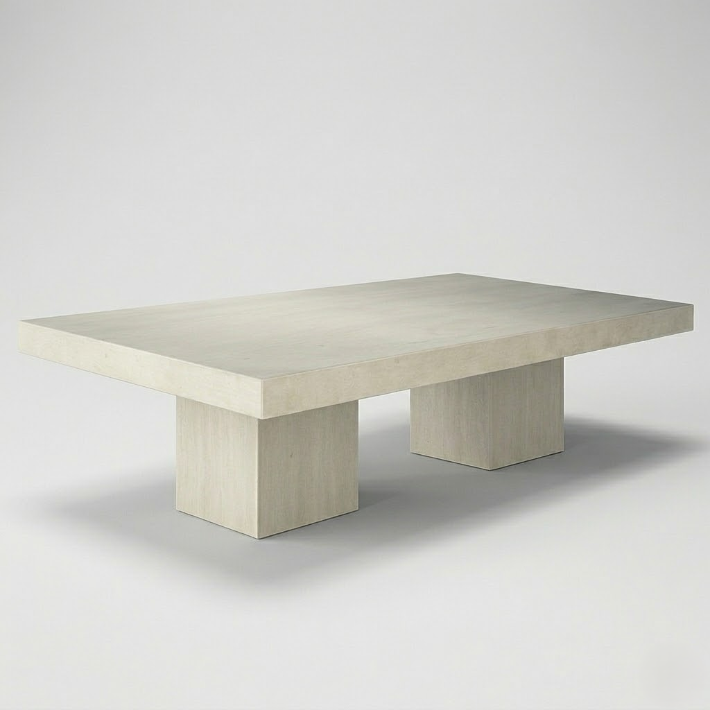 Table basse PARISIENNE en Travertin 2 pieds 